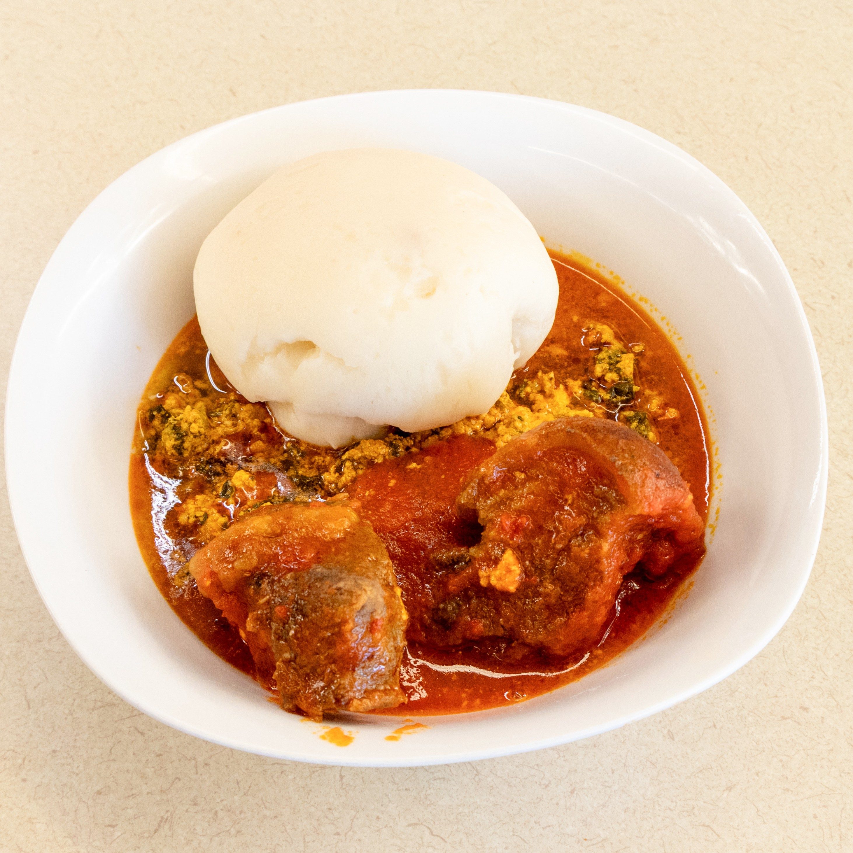 Pounded Yam / Fufu and Egusi.