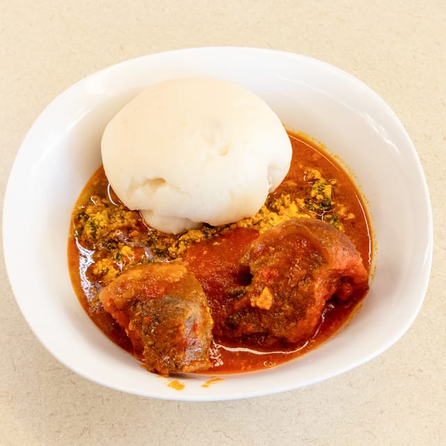 Pounded Yam / Fufu and Egusi.